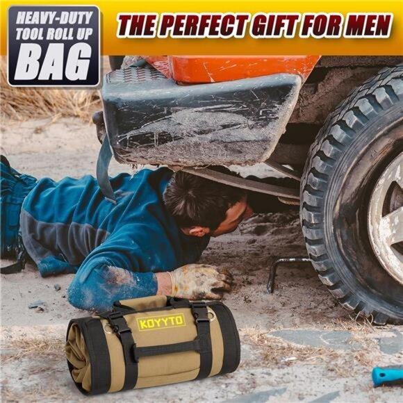 Premium Tool Roll up Bag - Heavy Duty Small Tool Bag Organizer and Storage - Picture 2 of 7